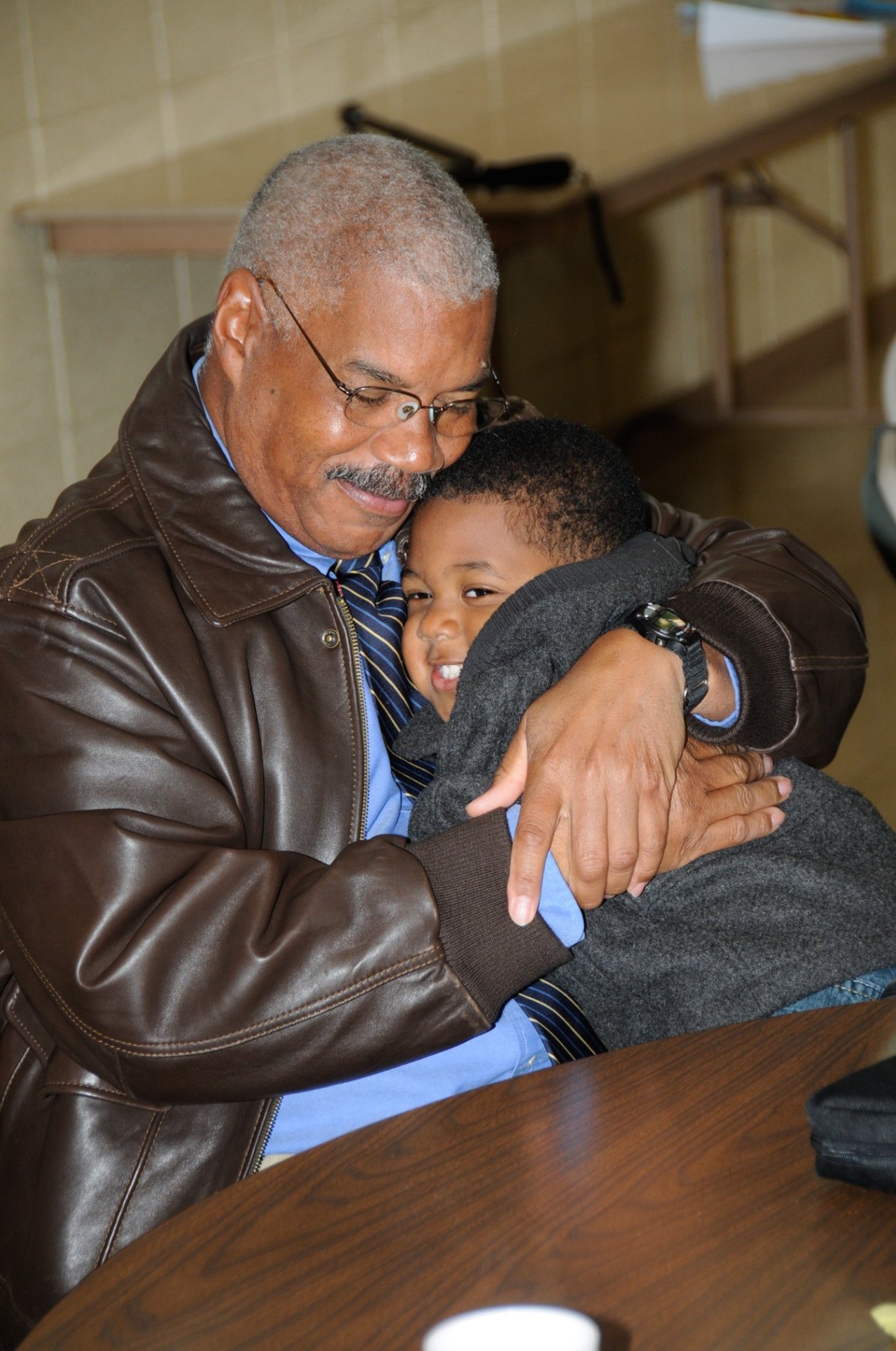 A quiet intergenerational moment in the life of the church.