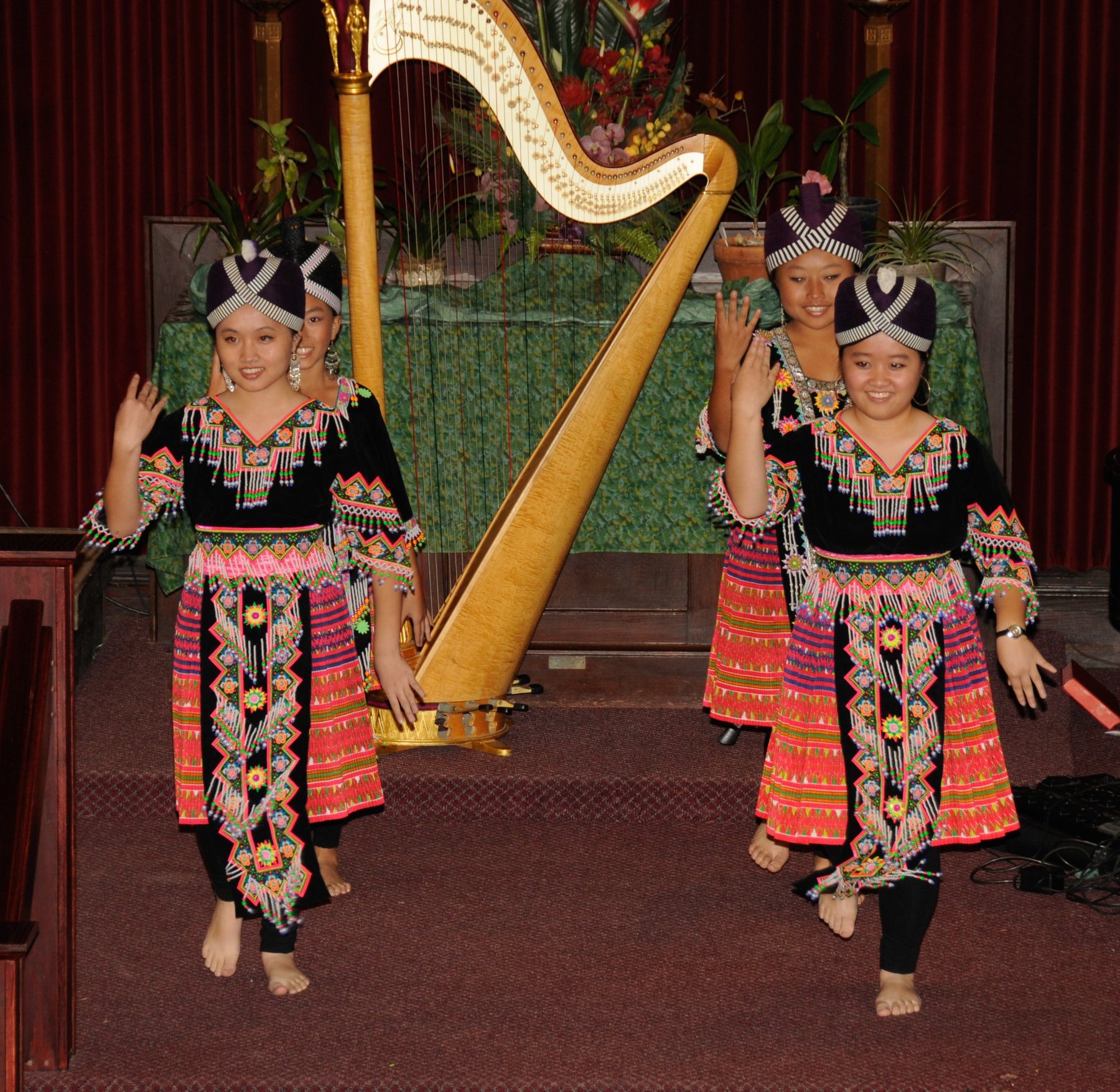 Hmong cultural presentation in the sanctuary.