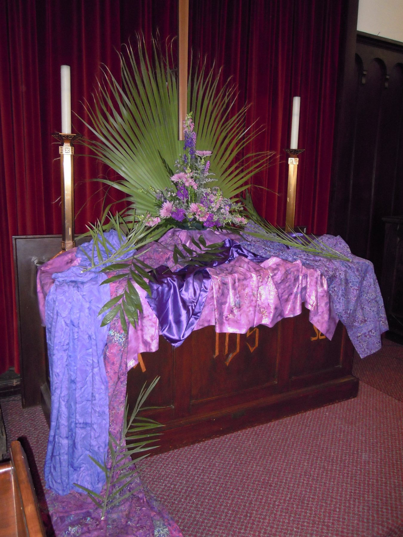 A closer look at the Palm Sunday altar.