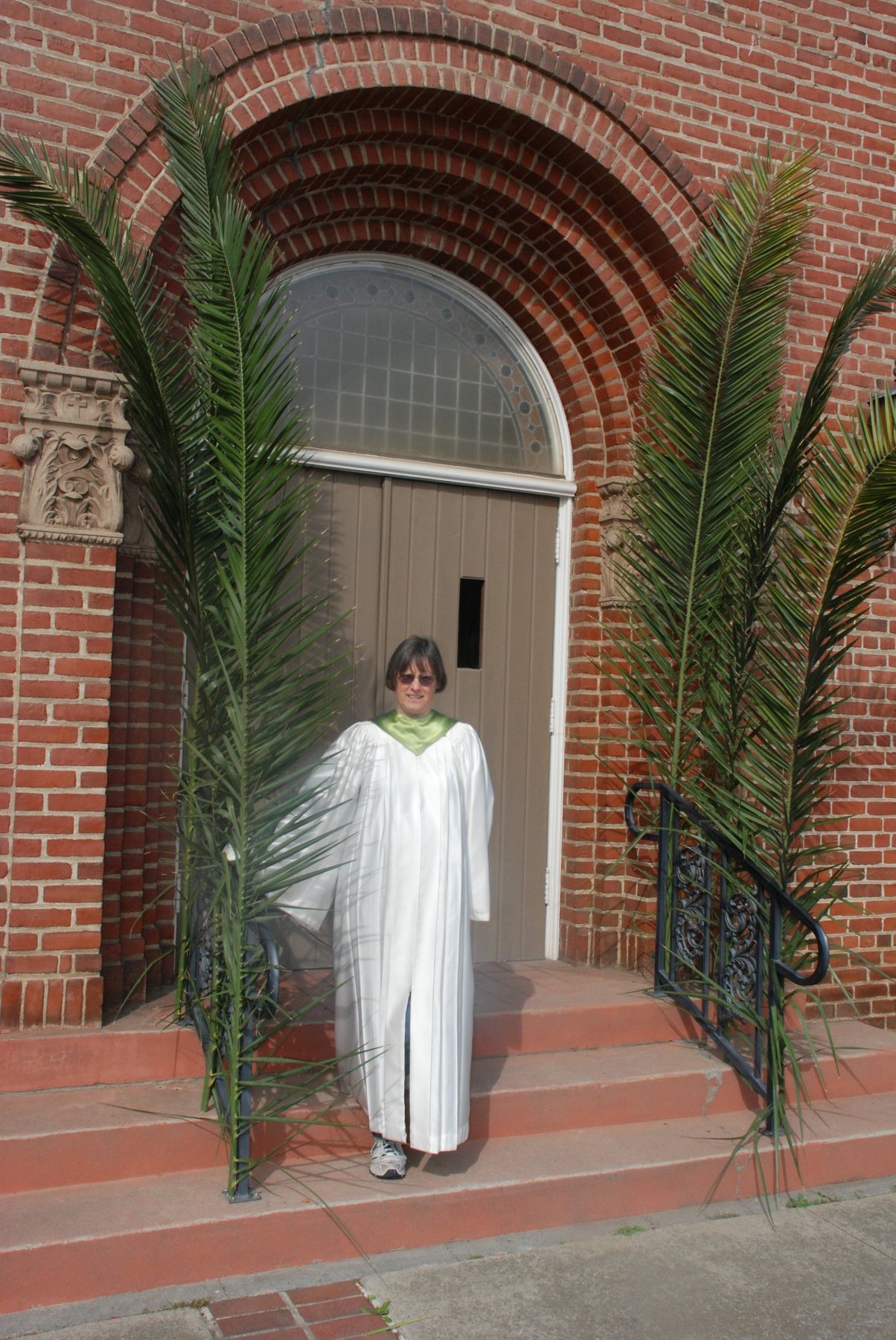 Palm Sunday at the church entrance.